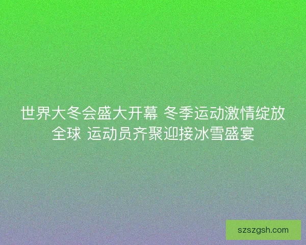 世界大冬会盛大开幕 冬季运动激情绽放全球 运动员齐聚迎接冰雪盛宴