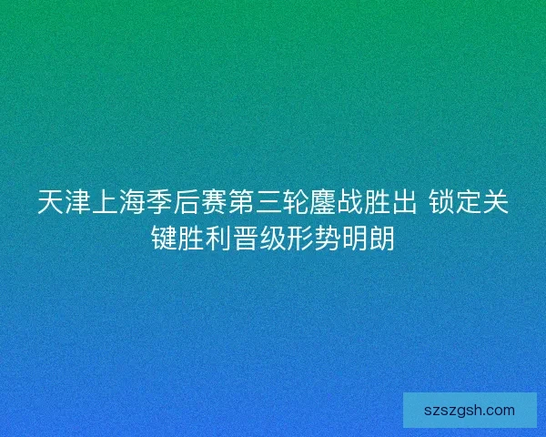天津上海季后赛第三轮鏖战胜出 锁定关键胜利晋级形势明朗